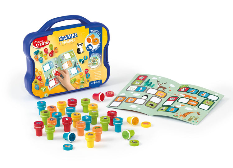 Maped Creativ Animals Stamps Kit - Reusable Learning Case