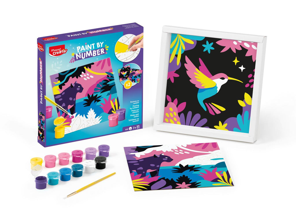 Maped Creativ Paint by Numbers Kit - Cat & Bird Framed Art