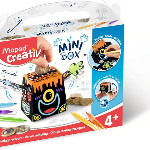 Maped Creativ Velvet Piggy Bank - 7 Piece Coloring Craft Kit