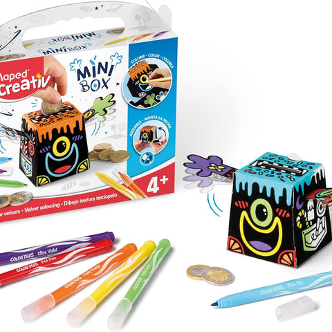 Maped Creativ Velvet Piggy Bank - 7 Piece Coloring Craft Kit