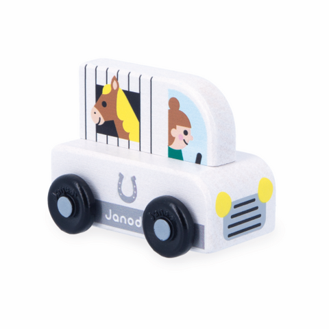 Janod Crossroads Countryside Horse Truck Display X4 - Creative To