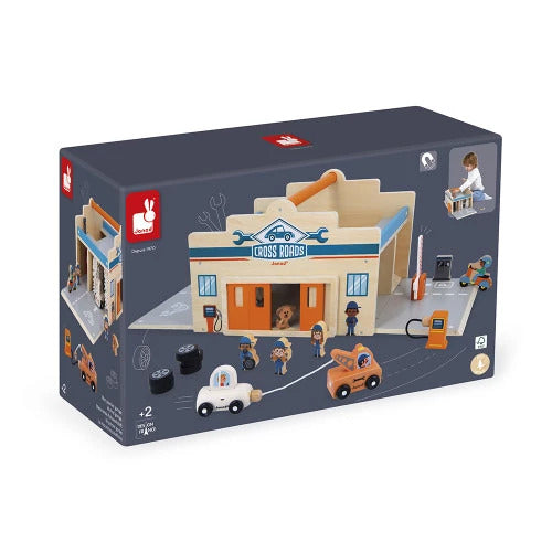 Janod Crossroads My First Garage - 15 Wooden Accessories