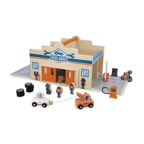Janod Crossroads My First Garage - 15 Wooden Accessories