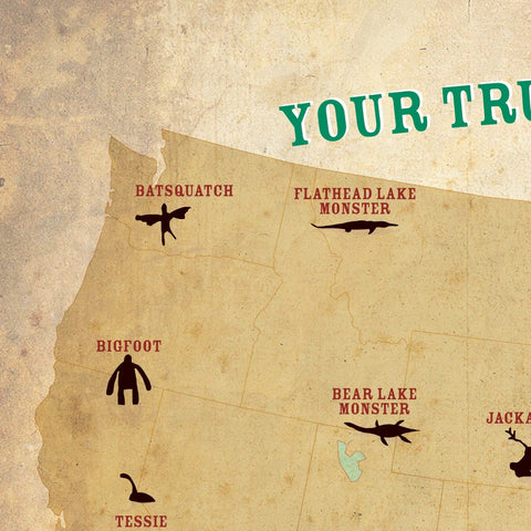 Cryptids of the USA Postcard - Mysterious Mail Art
