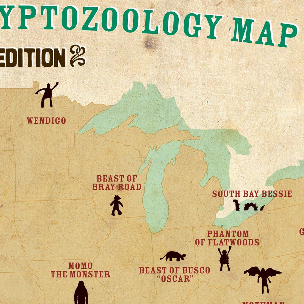 Cryptids of the USA Postcard - Mysterious Mail Art