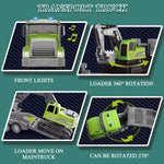 2-in-1 RC Lowbed Semi-Trailer Truck & Excavator Toy Set - 1:12 Scale