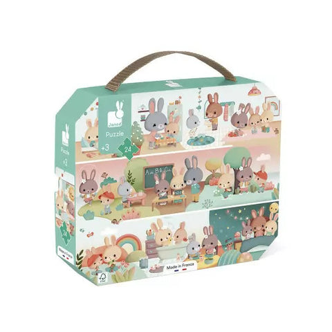 Janod Daily Rituals Puzzle - 24 Pieces in Carry Suitcase