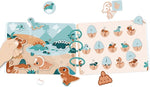 Janod Dinos Busy Activity Book - 22 Pages and 149 Pieces