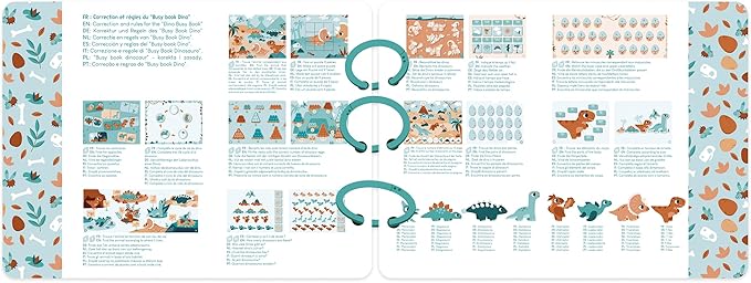 Janod Dinos Busy Activity Book - 22 Pages and 149 Pieces