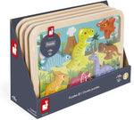 Janod Dinos Sound Peg Puzzle - 5 Wooden Pieces with Roars