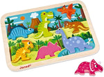 Janod Dinos Sound Peg Puzzle - 5 Wooden Pieces with Roars