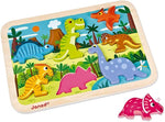 Janod Dinos Sound Peg Puzzle - 5 Wooden Pieces with Roars