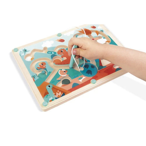 Janod Dinos Magnetic Marble Maze - 12 Marbles and Stylus