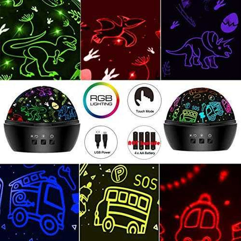 Dinosaur Night Light & Projection Lamp (2-in-1)