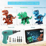 Take-Apart Dinosaur STEM Building Toy with Electric Drill