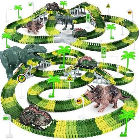 Dinosaur Flexible Race Track Playset with Cars