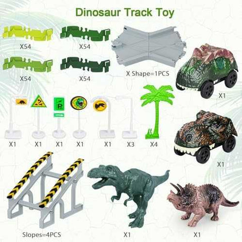 Dinosaur Flexible Race Track Playset with Cars