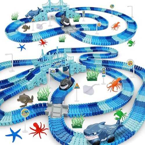 Dinosaur Flexible Race Track Playset with Cars