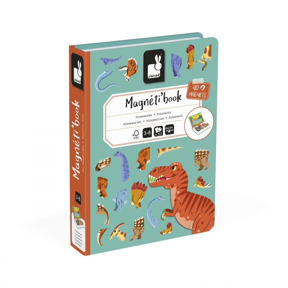 Janod Dinosaurs Magneti'Book - Magnetic Dino Mix-And-Match