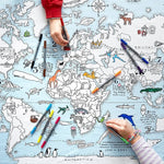 eatsleepdoodle Coloring World Map Tablecloth for Kids