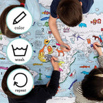 eatsleepdoodle Coloring World Map Tablecloth for Kids