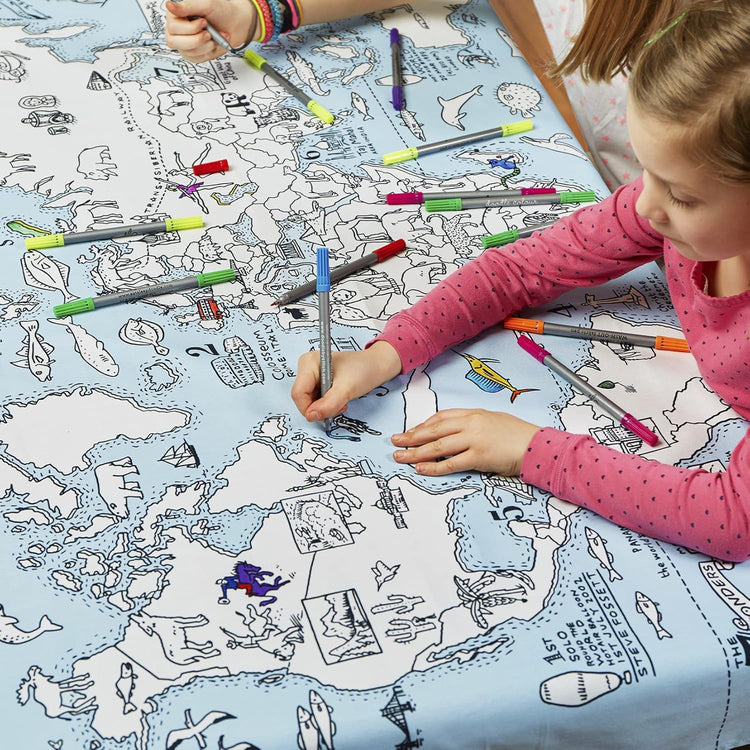 eatsleepdoodle Coloring World Map Tablecloth for Kids