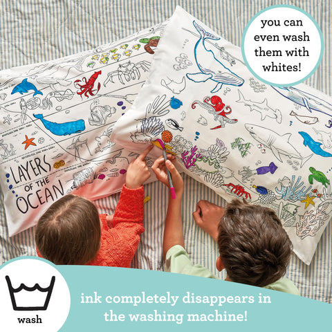 Coloring Under the Sea Pillowcase - Ocean Facts - eatsleepdoodle
