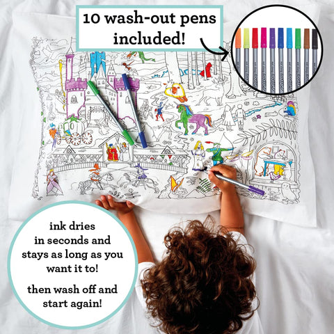 Coloring Fairytales Pillowcase - Storybook Fun - eatsleepdoodle