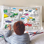 Coloring Cars Pillowcase - Trucks & Tractors - eatsleepdoodle