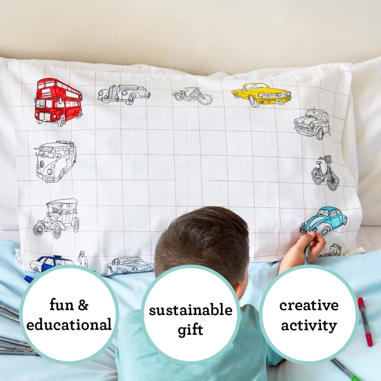 Coloring Cars Pillowcase - Trucks & Tractors - eatsleepdoodle