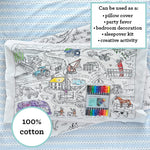 Coloring Cars Pillowcase - Trucks & Tractors - eatsleepdoodle