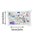 Coloring Cars Pillowcase - Trucks & Tractors - eatsleepdoodle