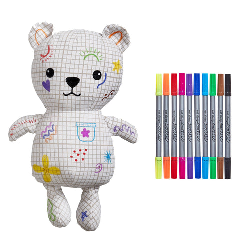 Color-In D-Bear Plush Toy - Washable Pens - eatsleepdoodle