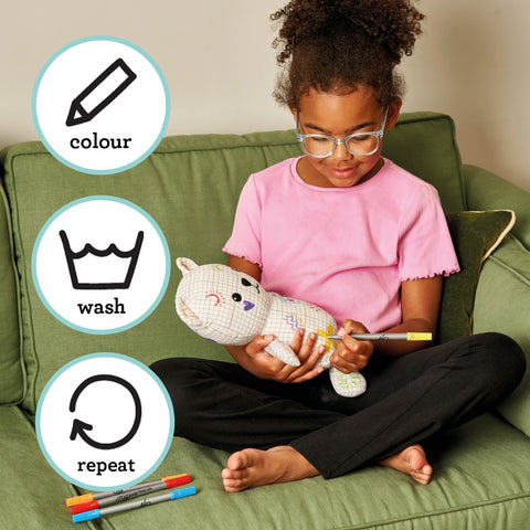 Color-In D-Bear Plush Toy - Washable Pens - eatsleepdoodle