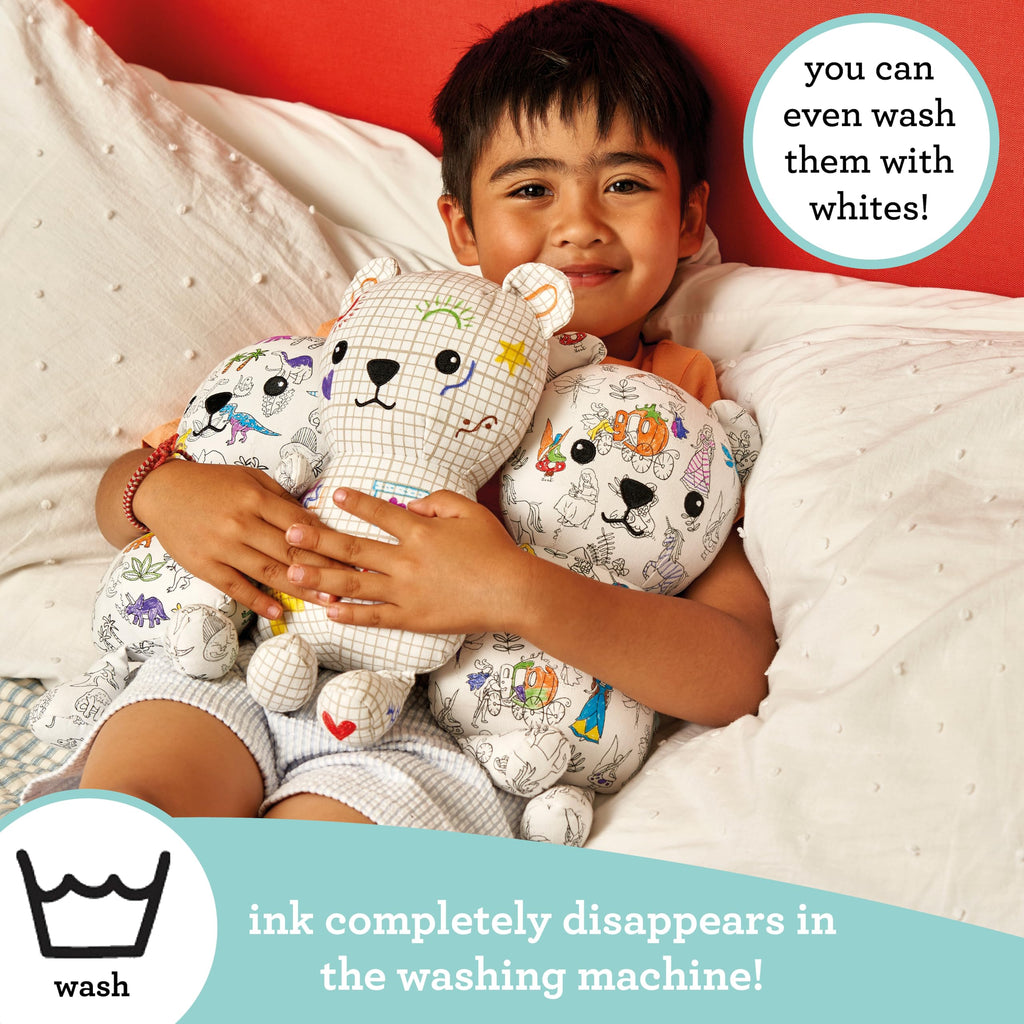 Color-In D-Bear Plush Toy - Washable Pens - eatsleepdoodle