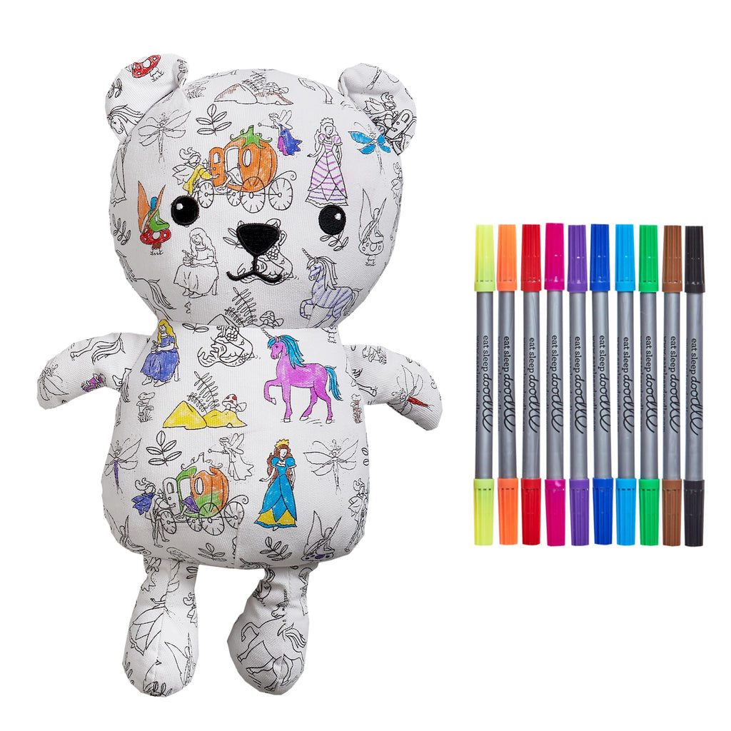 Color-In Fairy Tale Bear Plush - Washable Pens - eatsleepdoodle