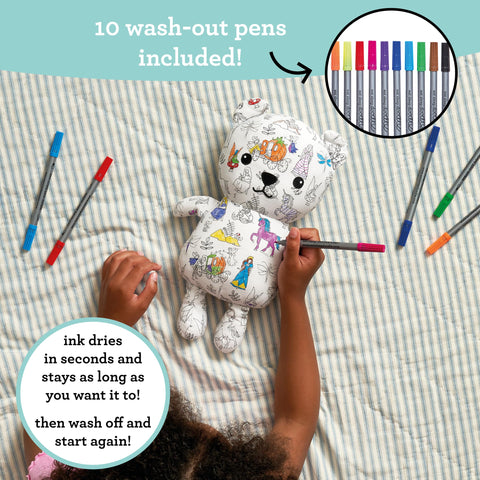 Color-In Fairy Tale Bear Plush - Washable Pens - eatsleepdoodle