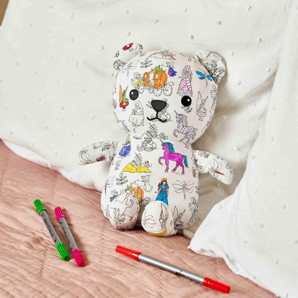 Color-In Fairy Tale Bear Plush - Washable Pens - eatsleepdoodle