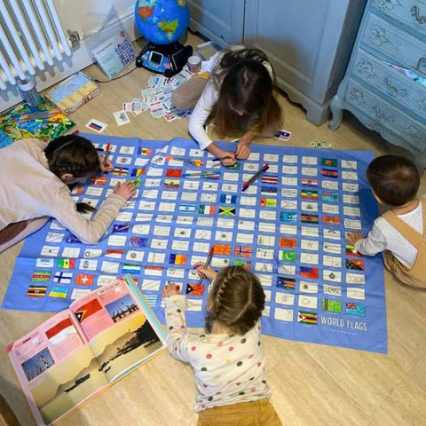 Coloring World Flags Tablecloth - 193 UN Flags - eatsleepdoodle