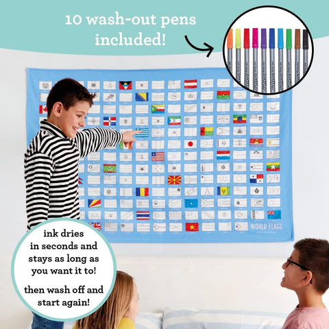 Coloring World Flags Tablecloth - 193 UN Flags - eatsleepdoodle