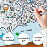 Coloring US Map Placemat - 50 States & Capitals - eatsleepdoodle