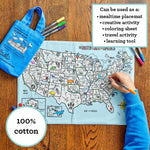 Coloring US Map Placemat - 50 States & Capitals - eatsleepdoodle