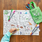 Coloring Woodland Placemat - Animal Nature Notes - eatsleepdoodle