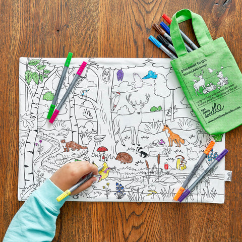 Coloring Woodland Placemat - Animal Nature Notes - eatsleepdoodle