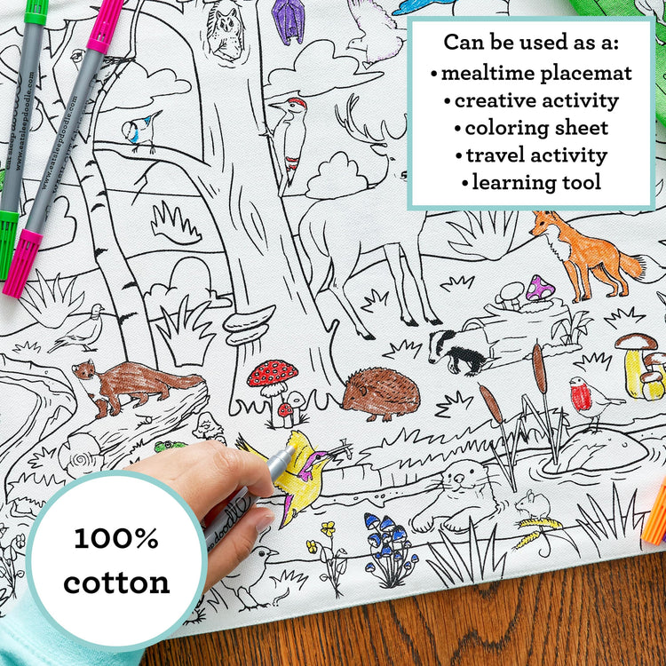 Coloring Woodland Placemat - Animal Nature Notes - eatsleepdoodle