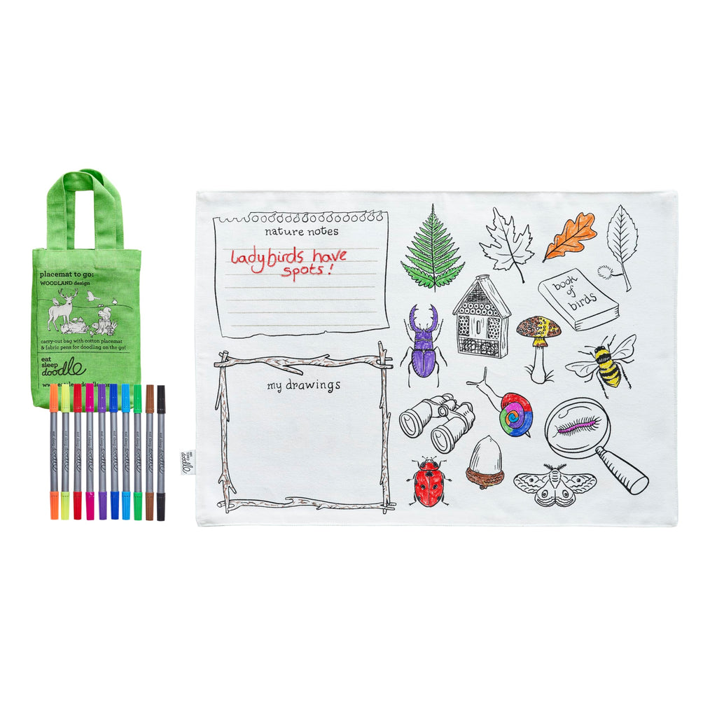 Coloring Woodland Placemat - Animal Nature Notes - eatsleepdoodle