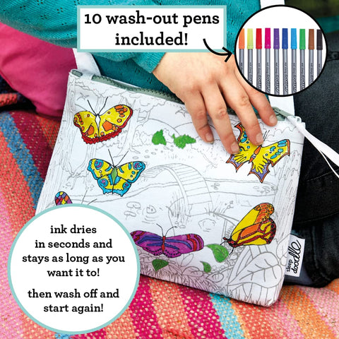 Coloring Butterfly Crossbody Bag - Wash-Out Pens - eatsleepdoodle