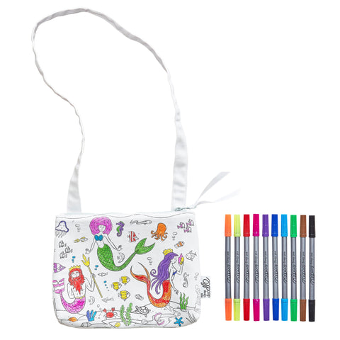 Color-In Mermaid Crossbody Bag - Washable Pens - eatsleepdoodle