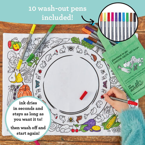 Coloring Fruit & Veg Mat - Seasonal Food Clock - eatsleepdoodle