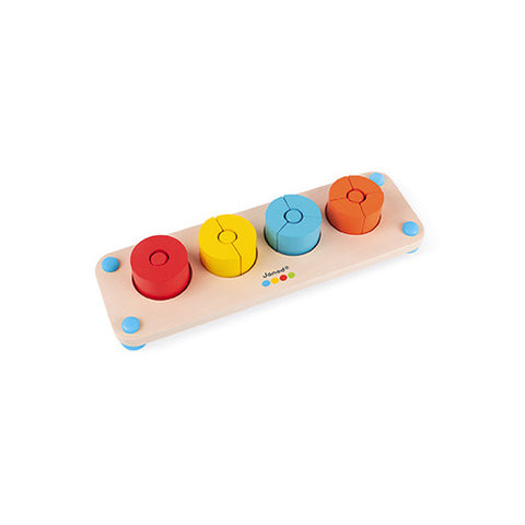 Janod Essentials Fractions - Wooden Color-Matching Math